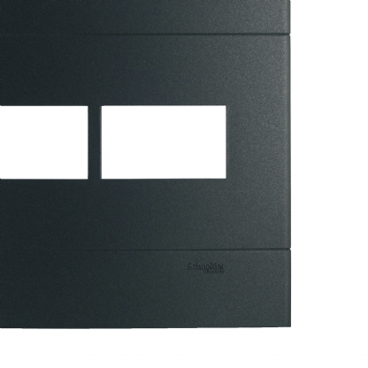 Placa Acabamento 2 Postos 4X4 Decor Preto Ônix - Schneider Electric