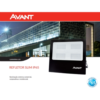 Luminária Refletor Led Quadrada 200W Bivolt 6500K Luz Branca - Avant