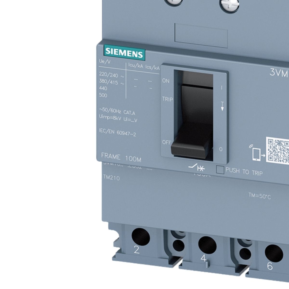 Disjuntor Caixa Moldada Tripolar 80A 36Ka 380V 50/60Hz - Siemens