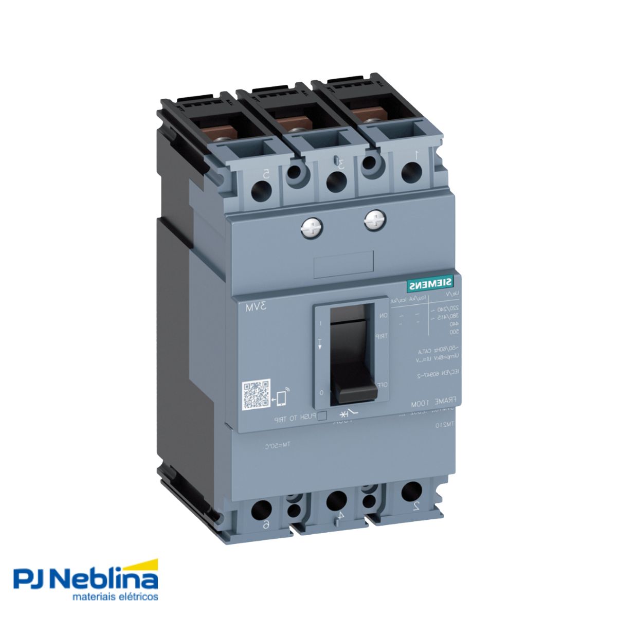 Disjuntor Caixa Moldada Tripolar 100A 36Ka 380V 50/60Hz - Siemens