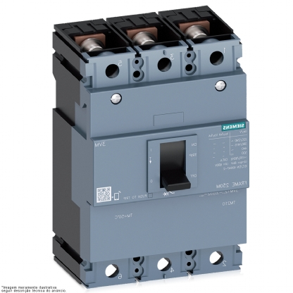 Disjuntor Caixa Moldada Tripolar 250A 36Ka 380/415V 3VM12254ED320AA0 - Siemens