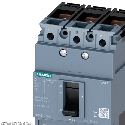 Disjuntor Caixa Moldada Tripolar 70-100A 36Ka 380/415V 3VM11104EE320AA0 - Siemens