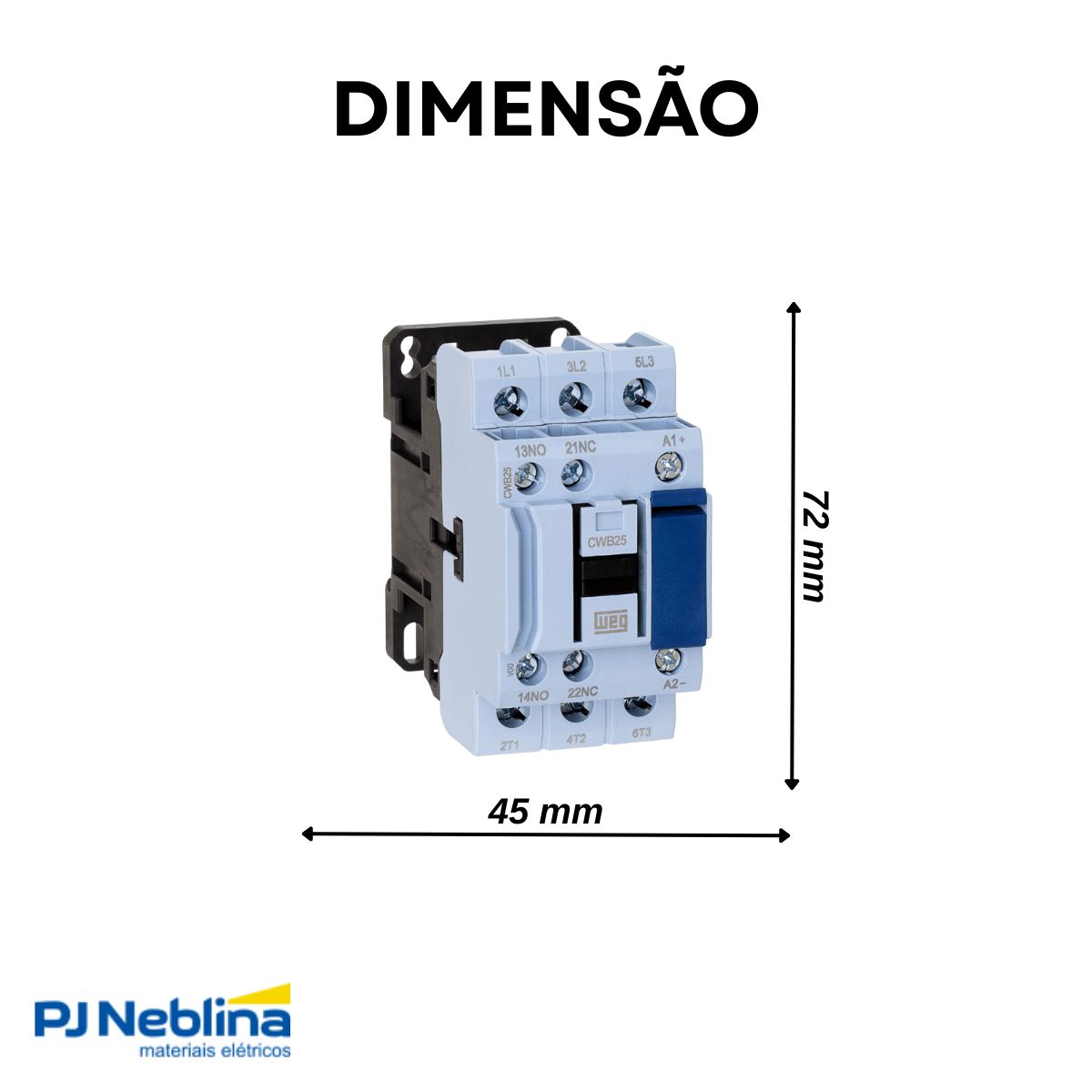 Contator Potencia Tripolar 25A 220Vcc 1Na+1Nf - Weg