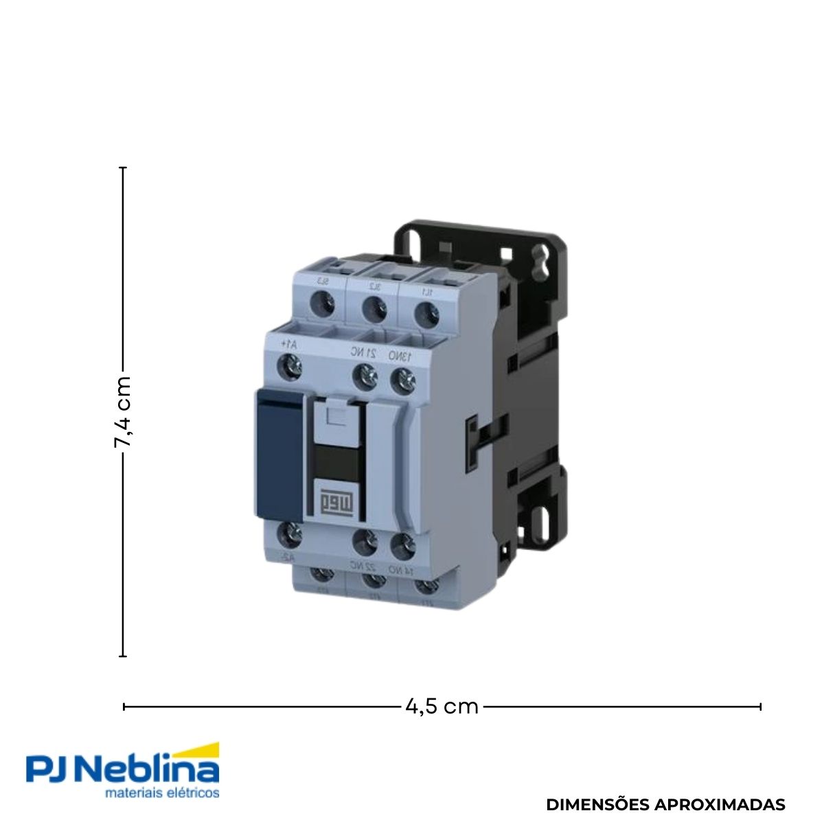 Contator Potencia Bipolar 12A 24V 1Na+1Nf 50/60Hz - Weg