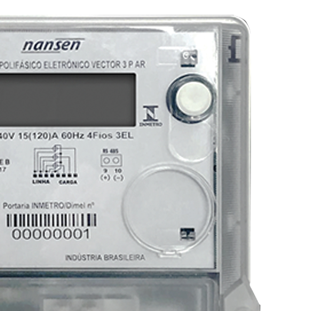 Medidor Eletrônico Vector 3 Trifásico 15/120A Bivolt 50/60Hz 11822 - Nansen