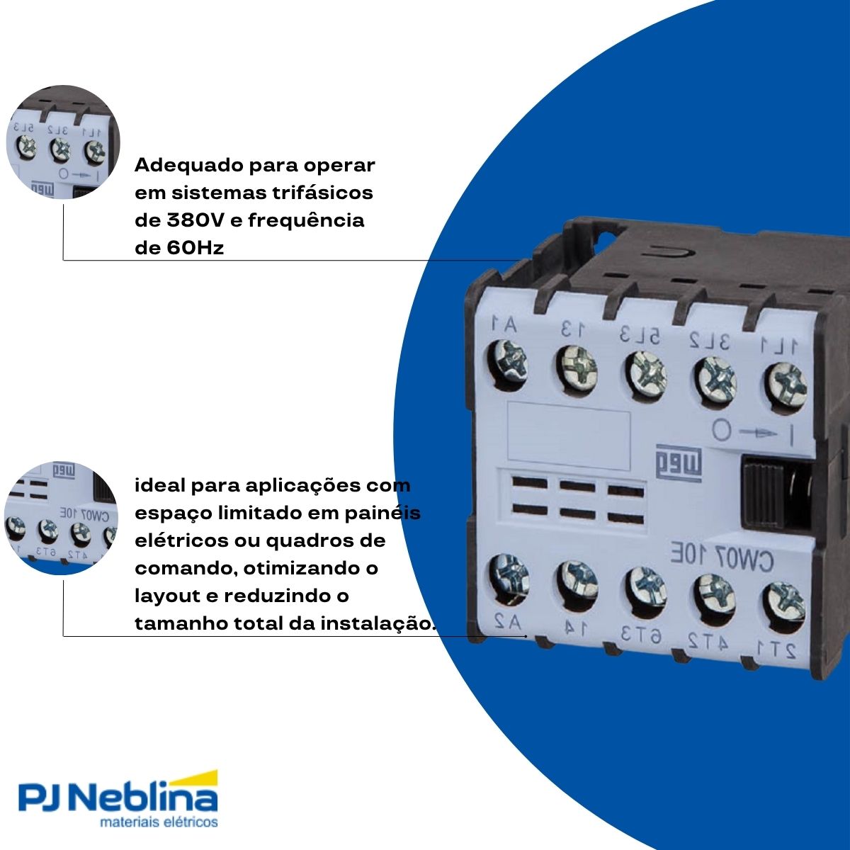 Contator Mini Potencia Tripolar 7A 380V 1Nf 60Hz - Weg