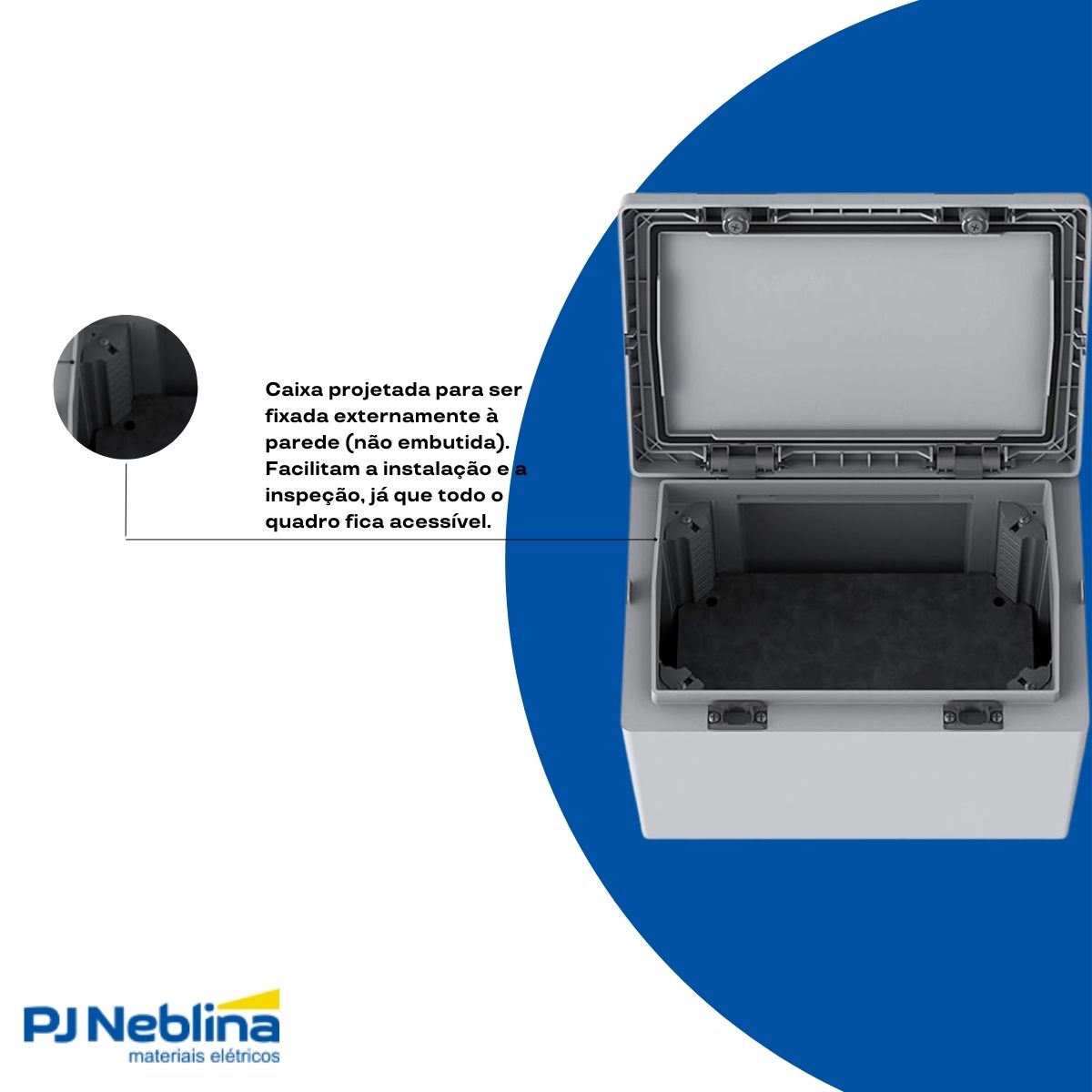 Quadro Comando Sobrepor Abs 300X200X200Mm Placa Montagem Ip65 Anti Uv Brum