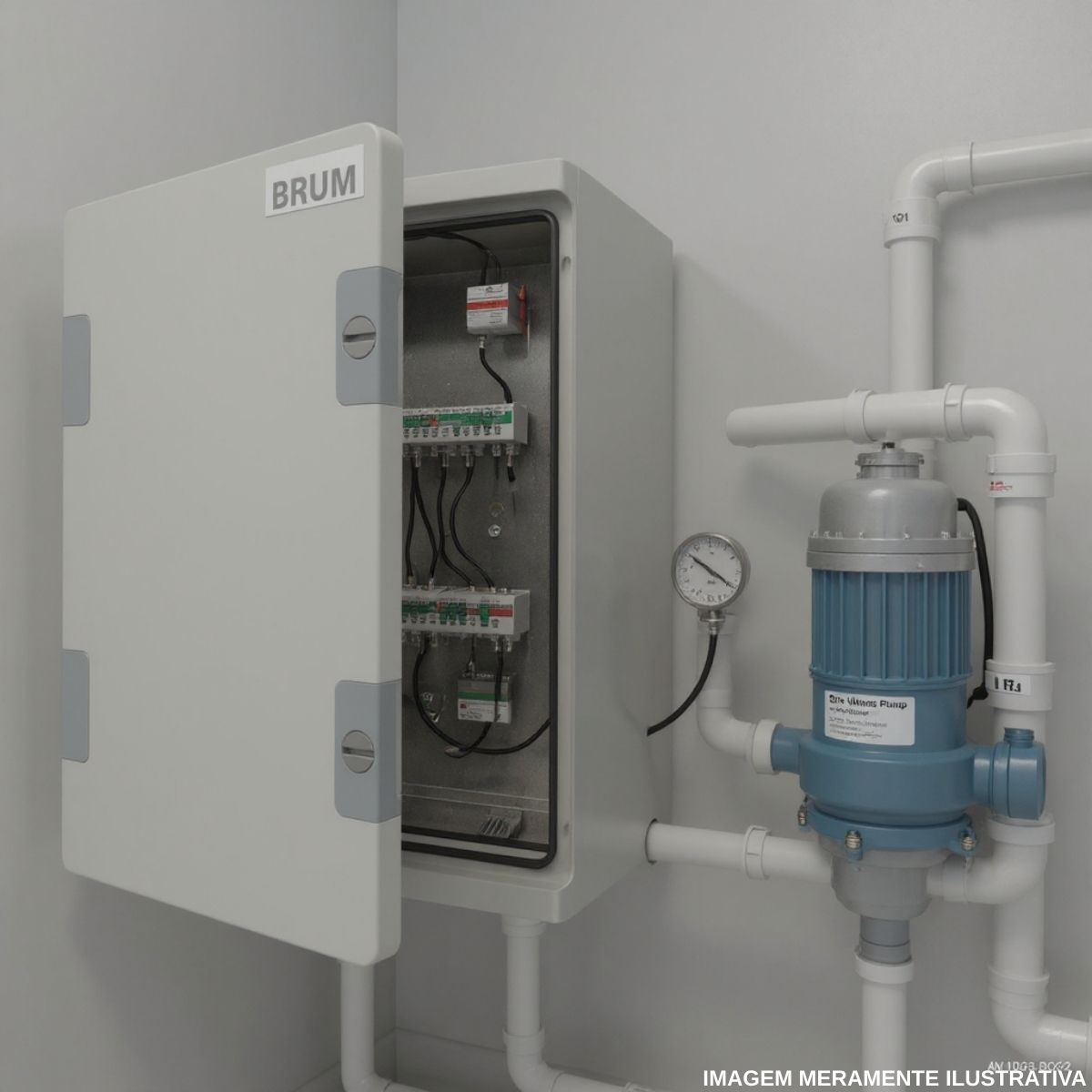 Quadro Comando Sobrepor Abs 300X200X200Mm Placa Montagem Ip65 Anti Uv Brum