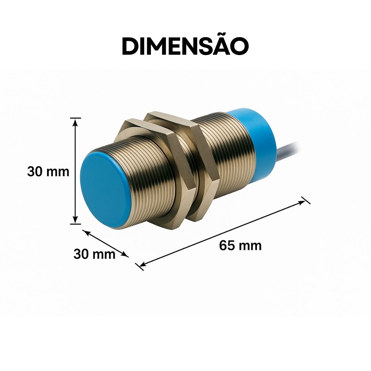 Sensor Proximidade Indutivo Cilíndrico Roscado Sn=15Mm M30X1,50Mm Metálico 2 Fios 20-250Vca/Cc Cabo 2M 1Nf Ip67 1 Led Sl Weg