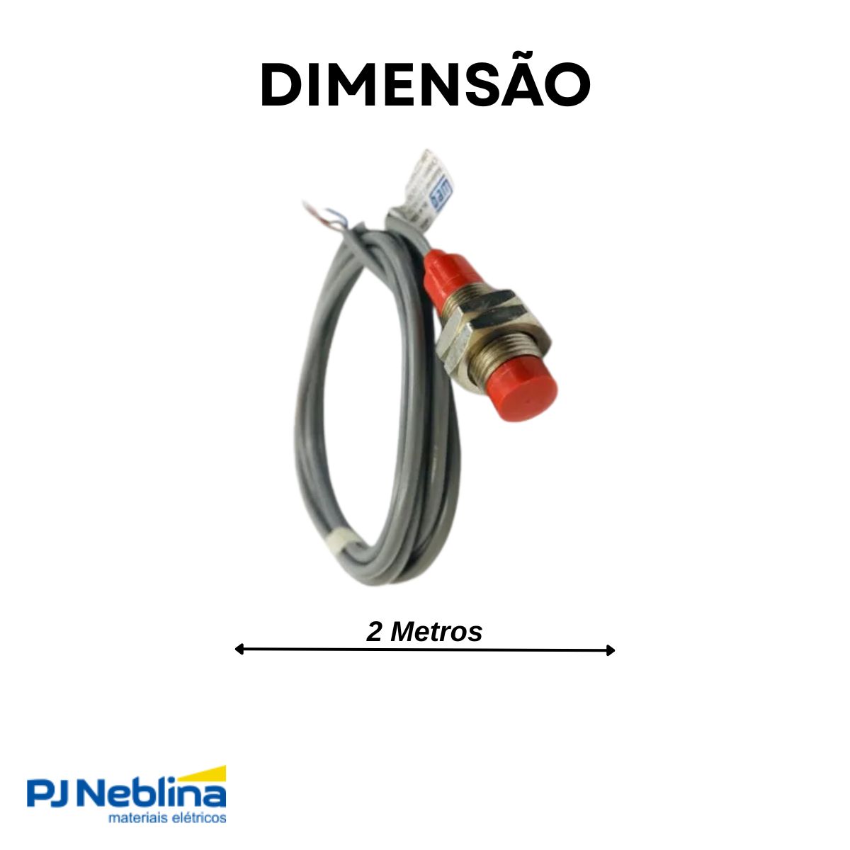 Sensor Indutivo Cilíndrico Roscado Sn=5Mm M18X1,00Mm Metálico 3 Fios 10-30Vcc Cabo 2M Npn 1Nf 1 Led - Weg
