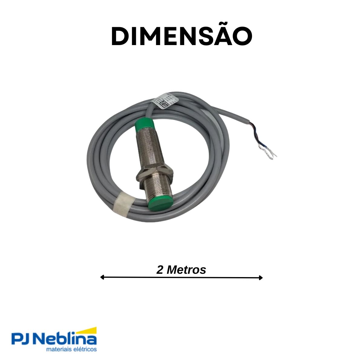 Sensor Capacitivo Cilíndrico Roscado Sn=15Mm M30X1,50Mm Metálico 4 Fios 10-30Vcc Cabo 2M Pnp 1Na+1Nf 1 Led - Weg