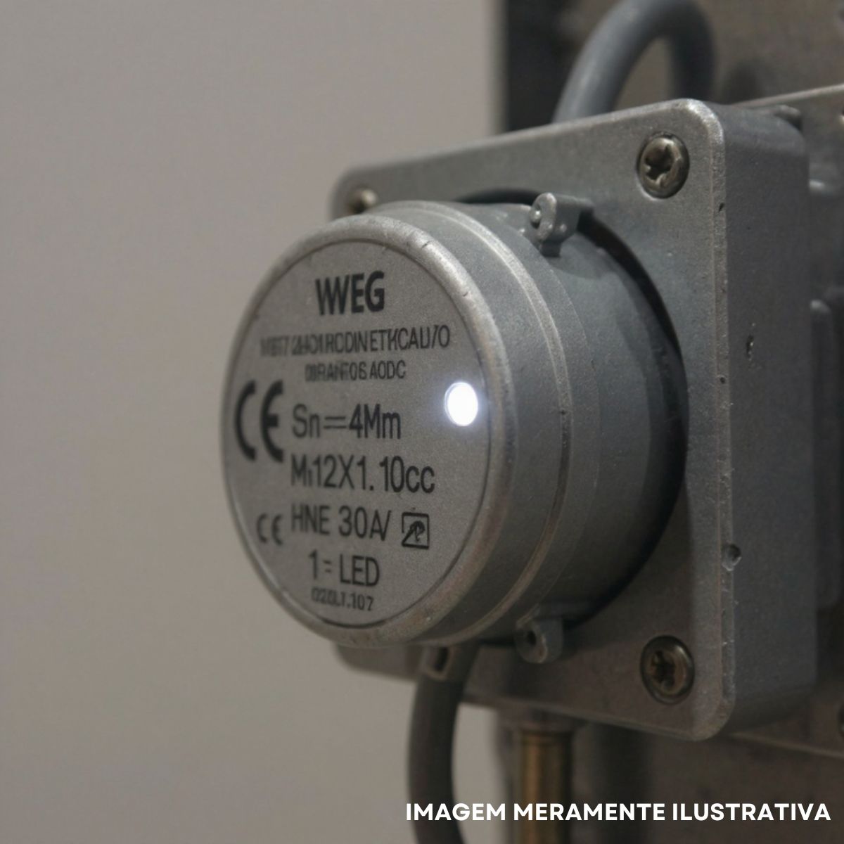 Sensor Capacitivo Cilíndrico Roscado Sn=15Mm M30X1,50Mm Metálico 4 Fios 10-30Vcc Cabo 2M Pnp 1Na+1Nf 1 Led - Weg