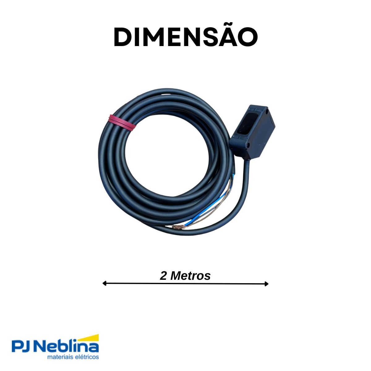 Sensor Fotoelétrico Difuso Sn=300Mm 31X20X11,2Mm Plástico 12-24Vcc Cabo 2M Pnp Ip67 1 Led - Weg