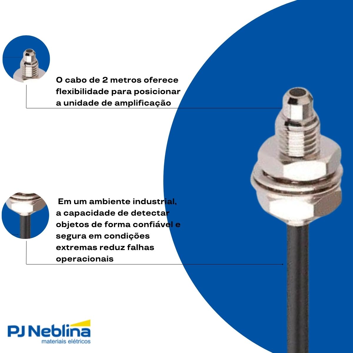 Sensor Fibra Optica Difuso 4Mm Cabo 2M - Weg