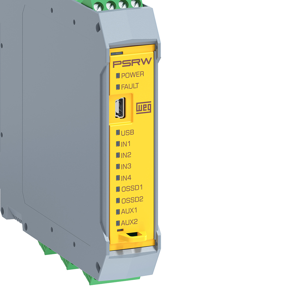 Relé Segurança Programável Cat 4 24Vcc 4 Saídas Digitais 2 Saídas Auxiliares PSRW - WEG
