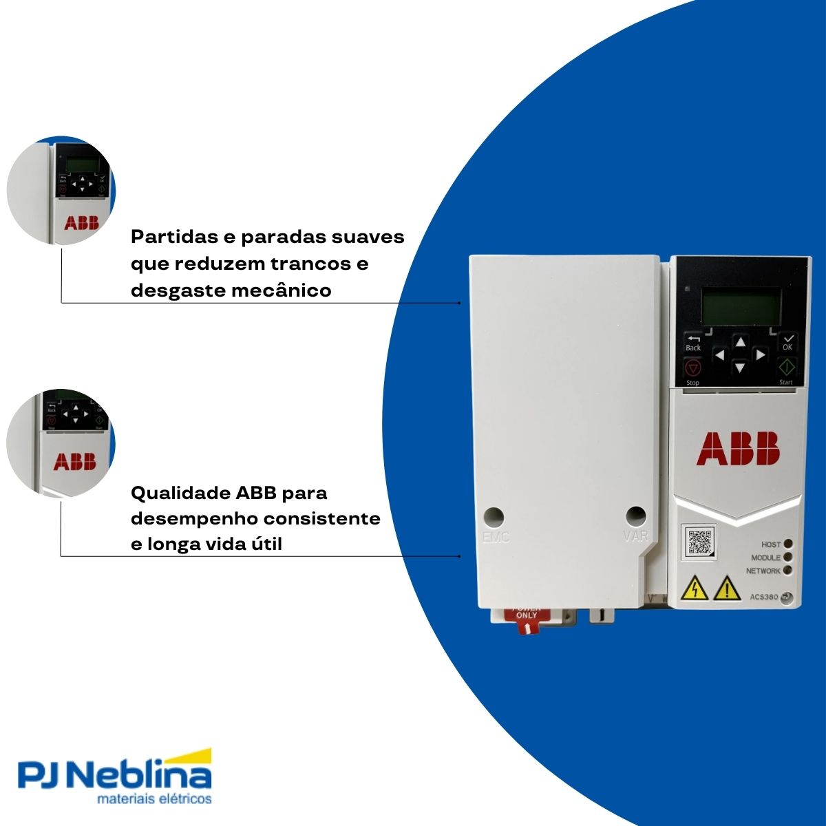 Inversor Frequência Trifásico 380-480V 50/60Hz 12,6A 5,5Kw -  Abb