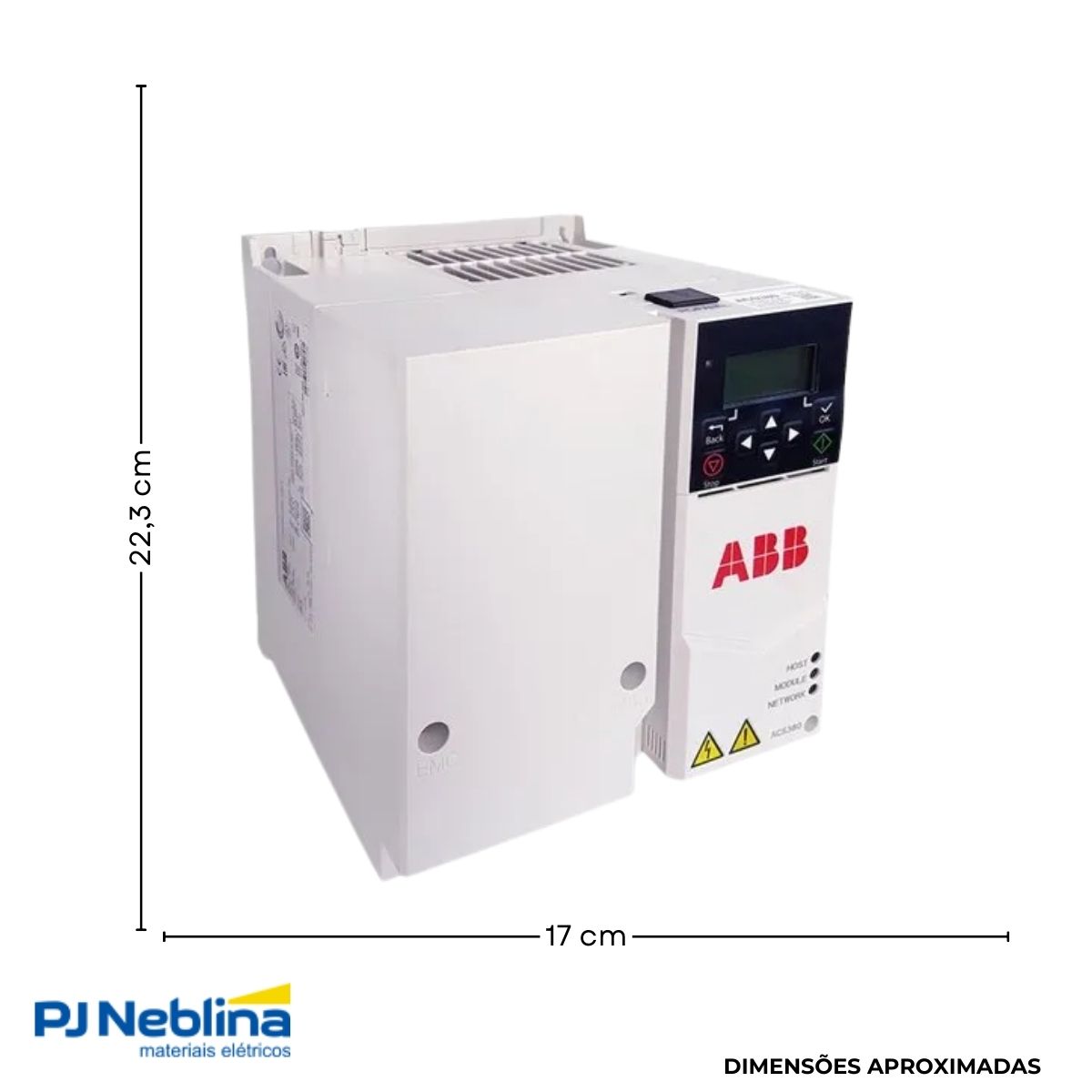 Inversor Frequência Trifásico 380-480V 50/60Hz 12,6A 5,5Kw -  Abb