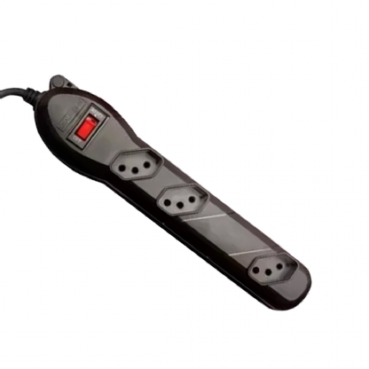 Filtro De Linha Qfl3 Circuit Breaker 3 Tomadas Bivolt Plástico Preto 10A 1,20 Metros - Qualitronix