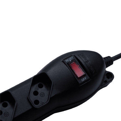 Filtro De Linha Qfl5 Circuit Breaker 5 Tomadas Bivolt Plástico Preto 10A 1,20 Metros - Qualitronix