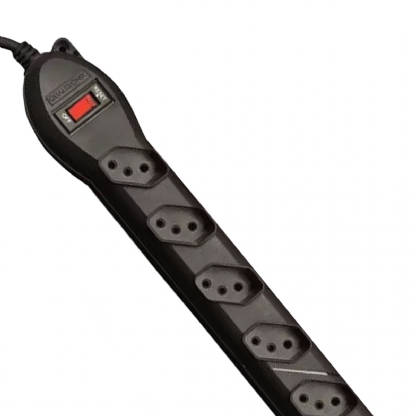 Filtro De Linha Qfl6 Circuit Breaker 6 Tomadas Bivolt Plástico Preto 10A 1,20 Metros - Qualitronix