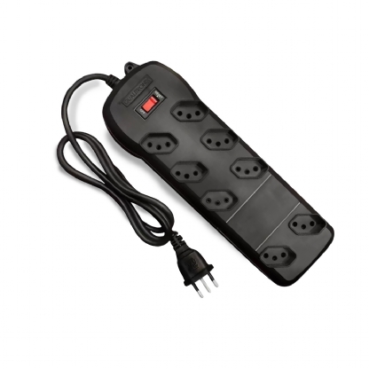 Filtro De Linha Qfl8 Circuit Breaker 8 Tomadas Bivolt Plástico Preto 10A 1,20 Metros - Qualitronix