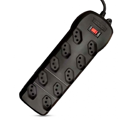 Filtro De Linha Qfl10 Circuit Breaker 10 Tomadas Bivolt Plástico Preto 10A 1,20 Metros - Qualitronix