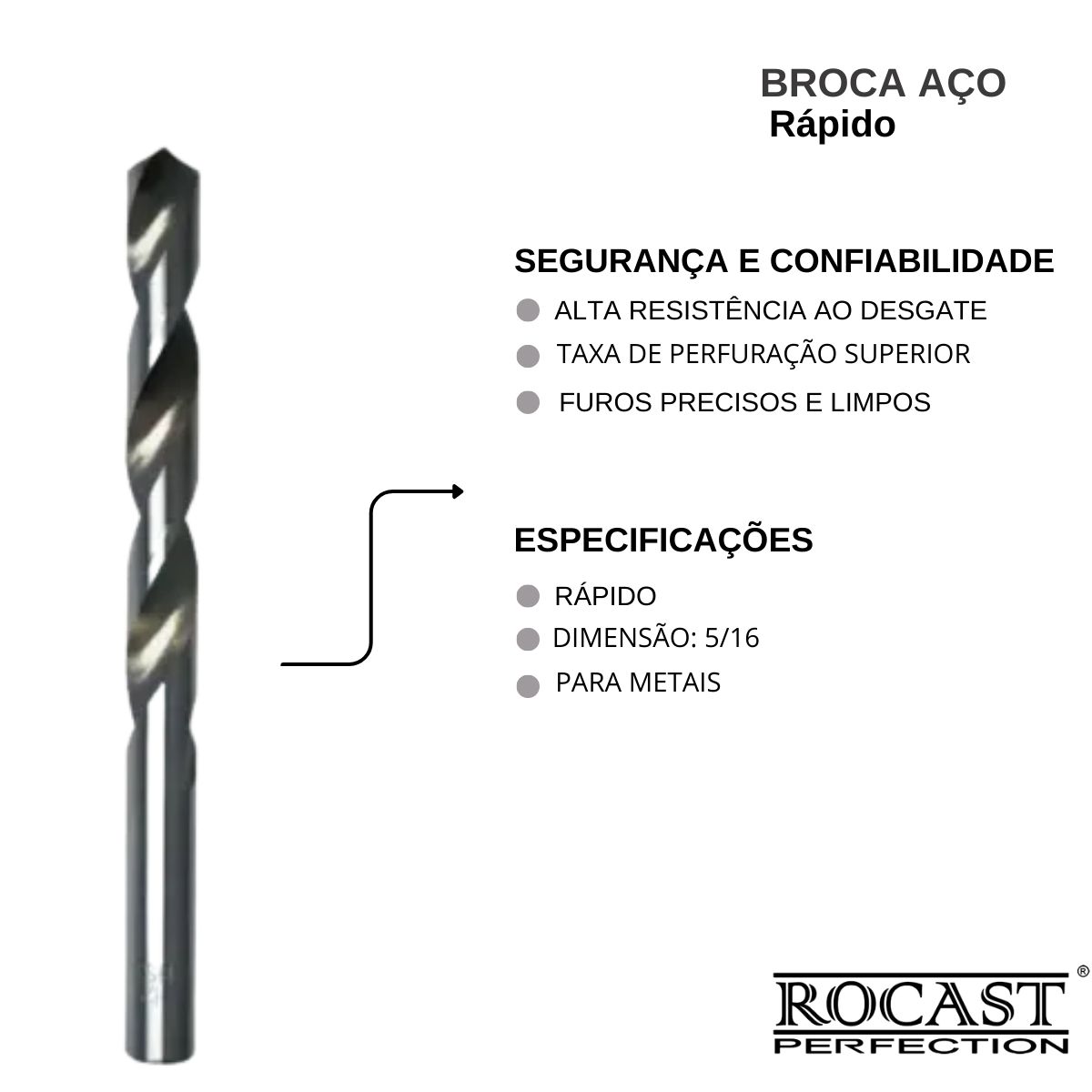 Broca Aço Rápido HP-P - Rocast