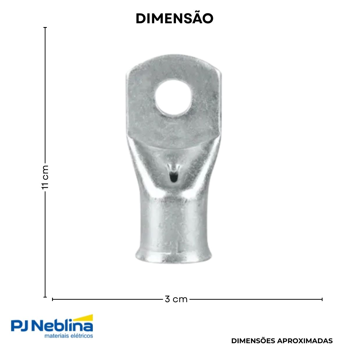 Terminal Compressao Boca Expandida 240mm 2 Compr 1 Furo F=13