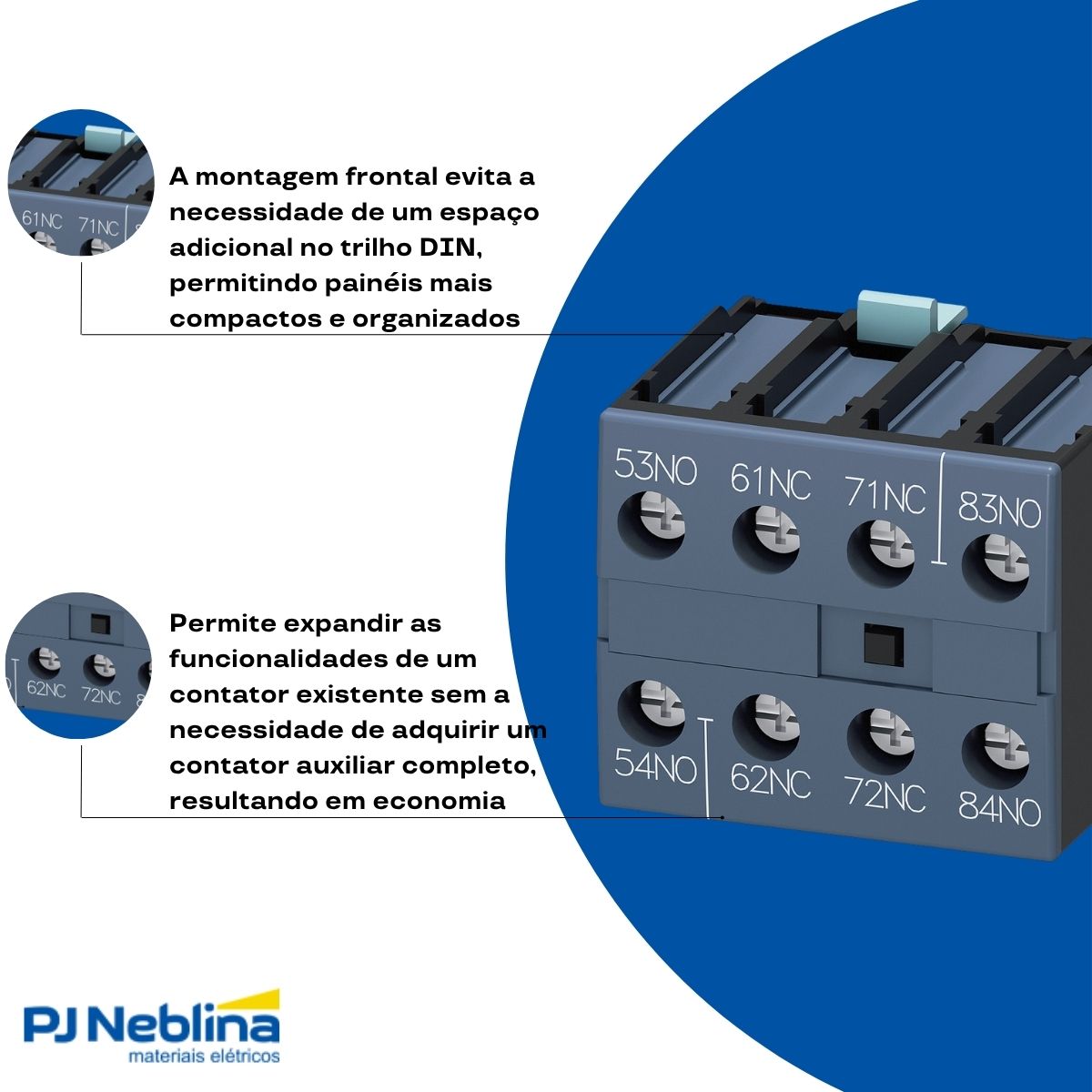 Bloco Contato Auxiliar P/Contator Frontal 2Na+2Nf - Siemens