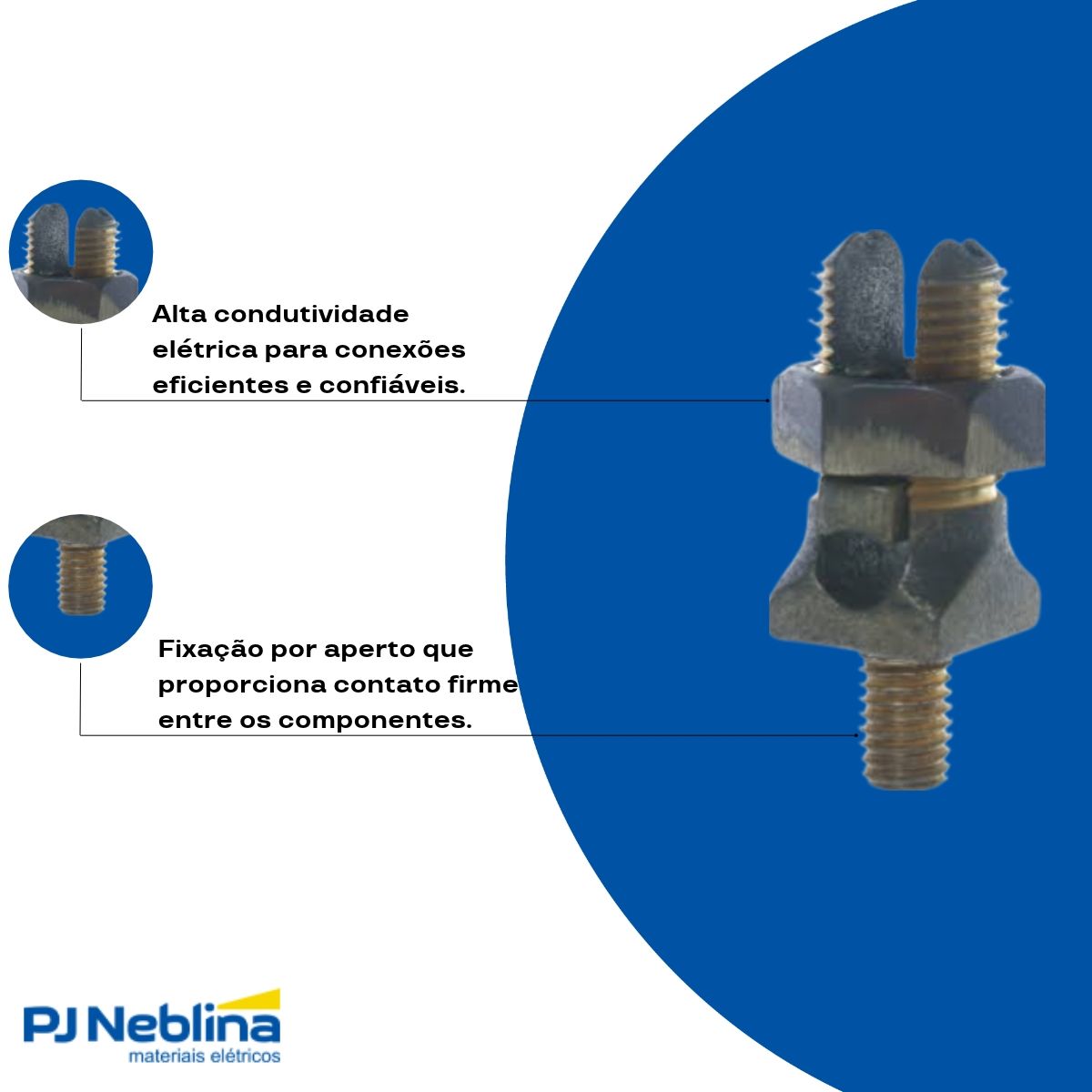 Conector Parafuso Fendido Split-Bolt Rabicho 70Mm Bronze Rosca 1/2 - Termotecnica