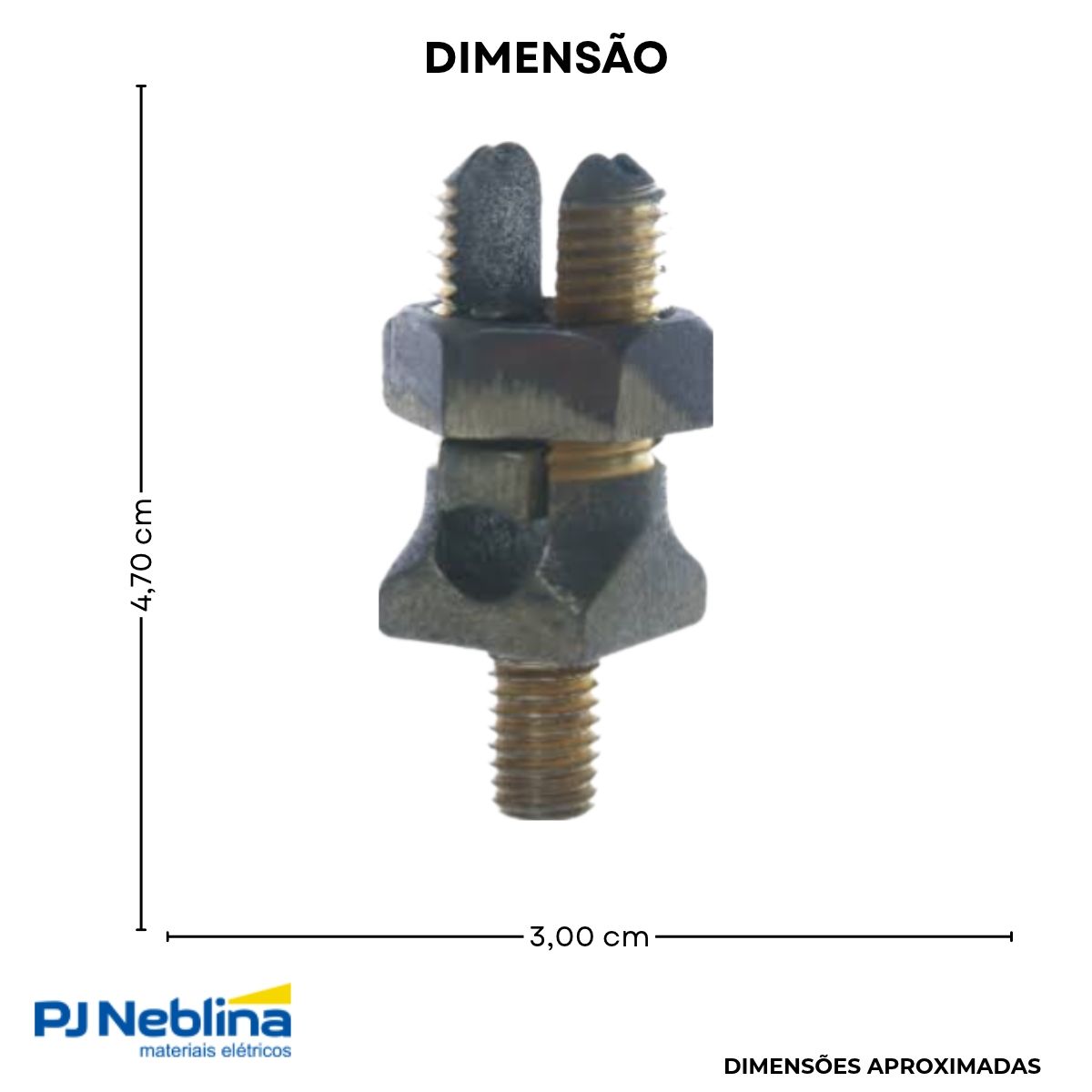 Conector Parafuso Fendido Split-Bolt Rabicho 70Mm Bronze Rosca 1/2 - Termotecnica