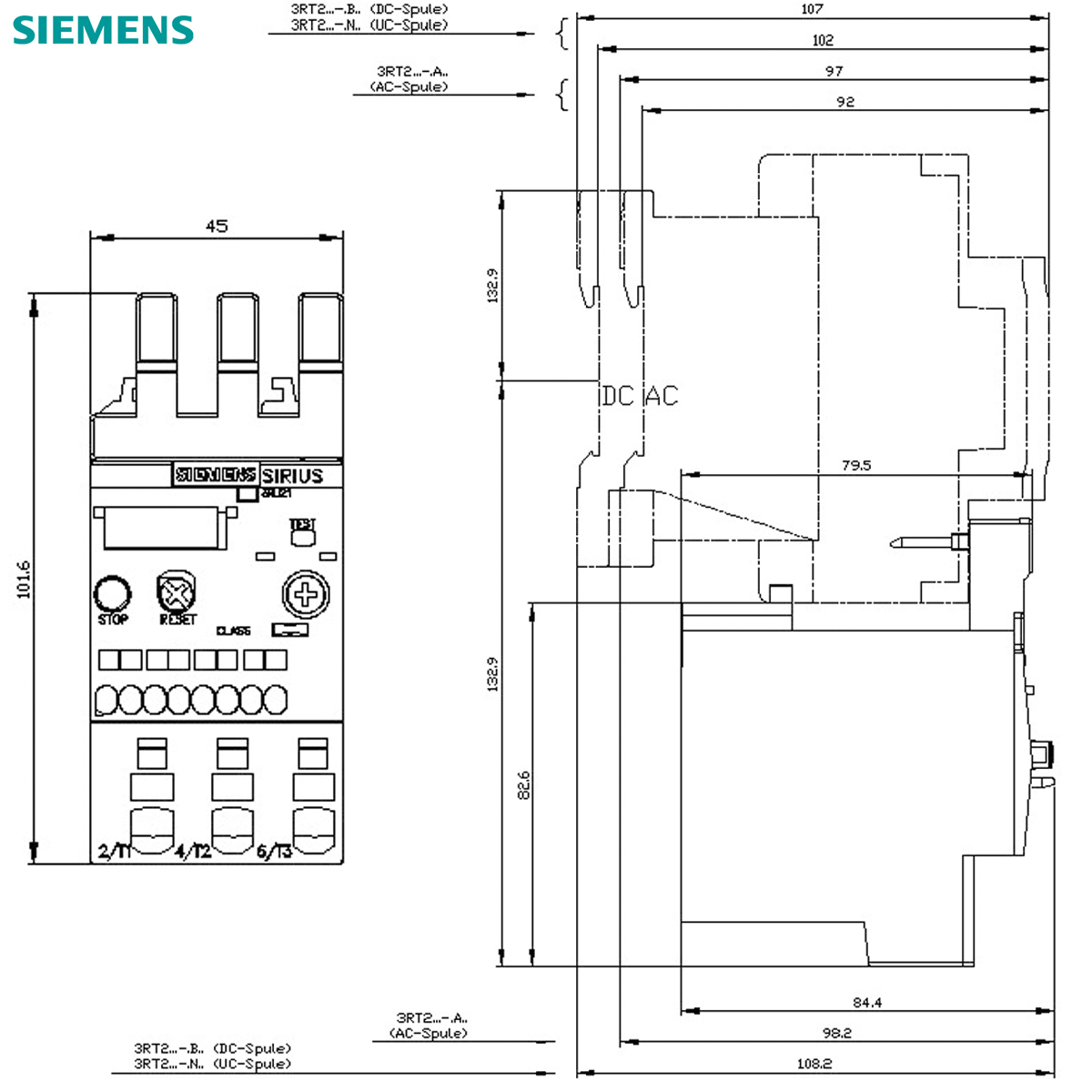 Relé De Sobrecarga Térmico 17-22A Classe 10 3RU21264CC0 - Siemens