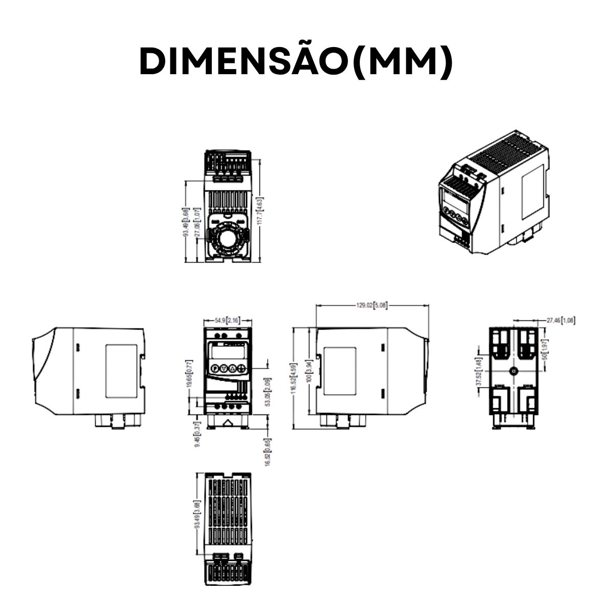 Inversor Frequência Monofásico 200-240V 50/60Hz 2,6A 0,37Kw - Weg