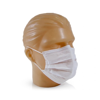 Máscara De Segurança Descartável Tnt Branco Com 50 Unidades Tripla Com Elástico - Multilaser