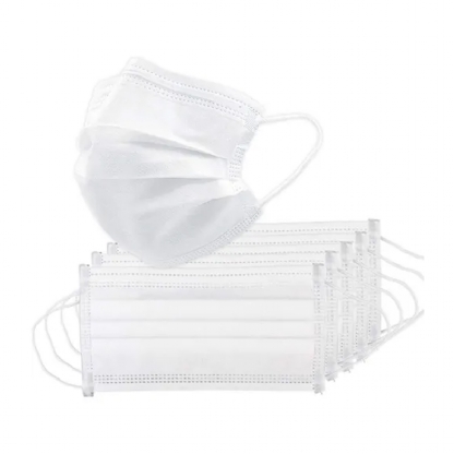 Máscara De Segurança Descartável Tnt Branco Com 50 Unidades Tripla Com Elástico - Multilaser