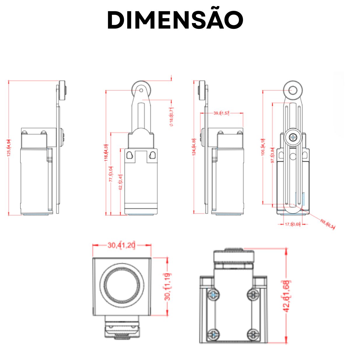 Chave Fim De Curso Roldana 18Mm 3A 1Na+1Nf - Weg