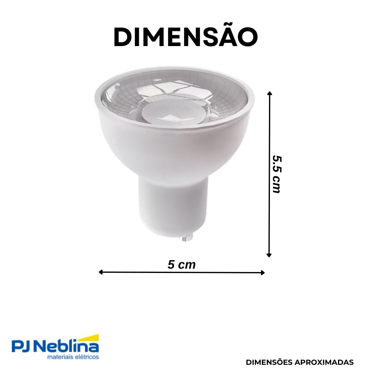 Lâmpada Led Dicroica Mr16 4,5W Bivolt Gu10 4000K Branco Neutro Luz Branca 350Lm 43G - Luminatti