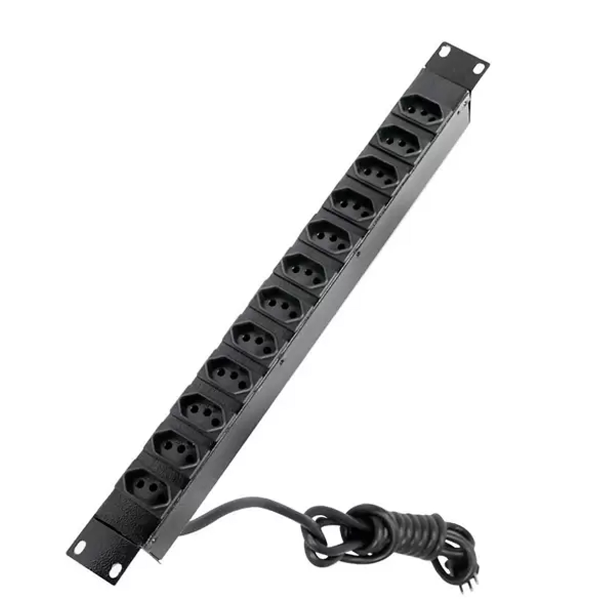 Calha Tomadas Preto 19 Polegadas 12 Tomadas 20A 250V - Wj Moreira