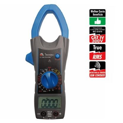 Alicate Amperímetro Digital 1000A Ac/Cat III 600V Cat Iv 300V - Minipa