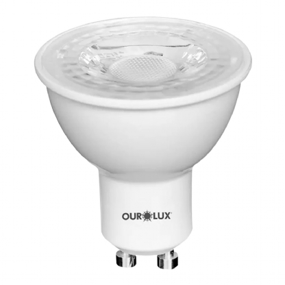 Lâmpada Led Dicroica Mr16 4W Bivolt Gu10 6500K Luz Branca - Ourolux