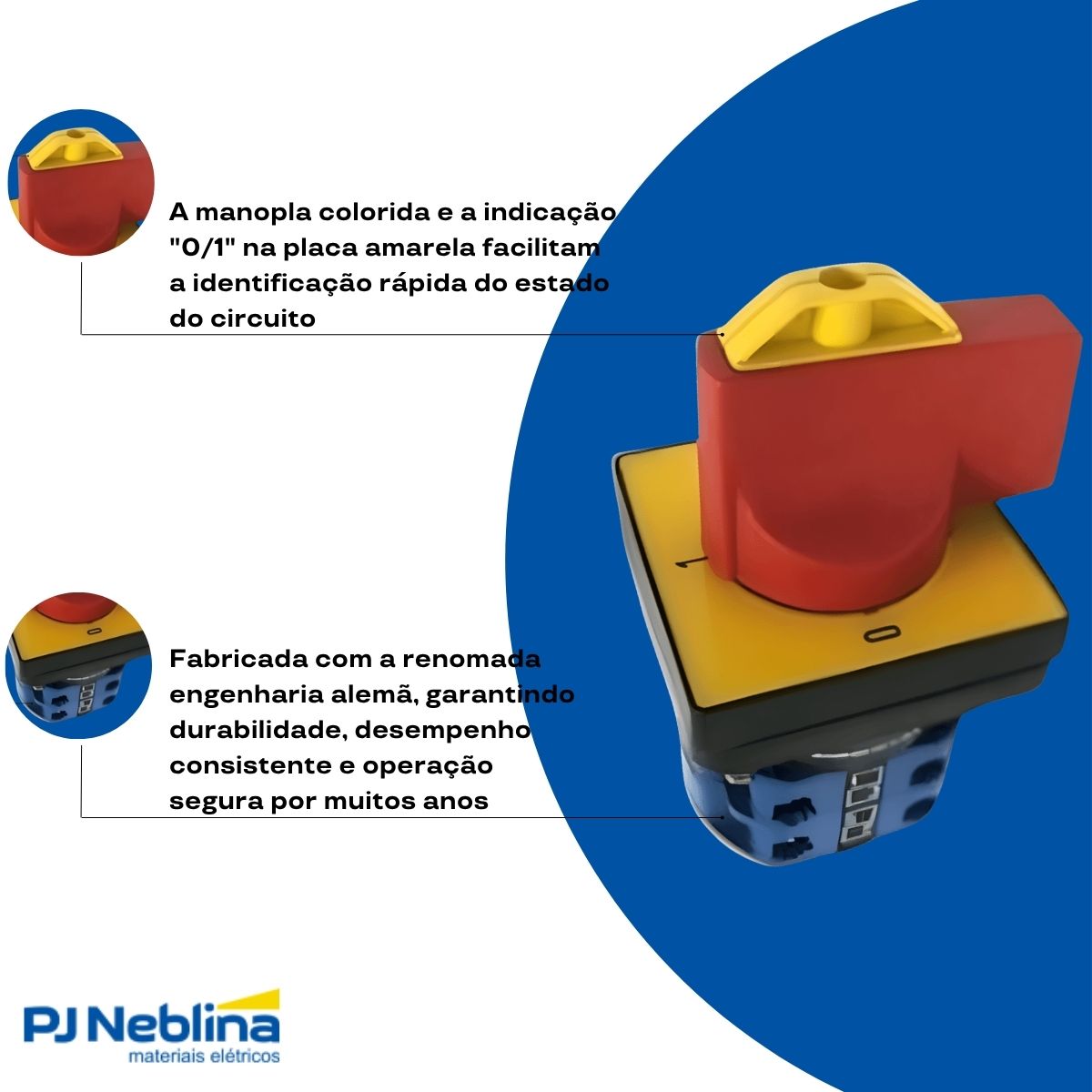 Chave Seccionadora Rotativa Sob Carga 3 Polos 20A Frontal Manopla C/Trava Cadeado - Siemens