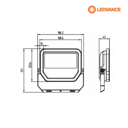 Luminária Refletor Led Retangular 30W Bivolt 5000K Luz Do Dia - Osram/Ledvance