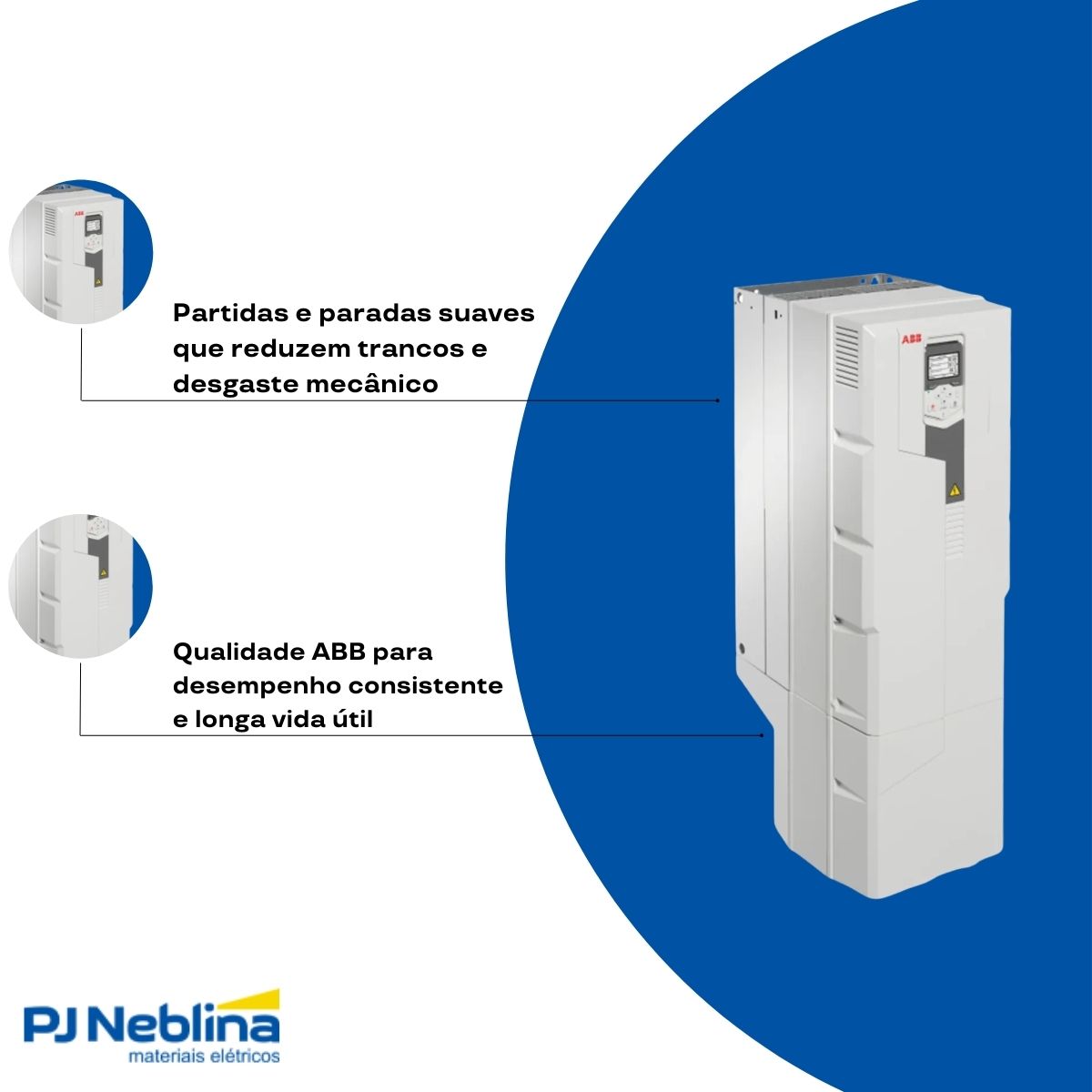 Inversor Frequência Trifásico 380-480V 50/60Hz 206A 110Kw - Abb