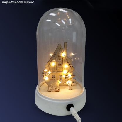 Cúpula Decorativa Natalina Iluminada Leds Arame Warm 2 Modelos Sortidos