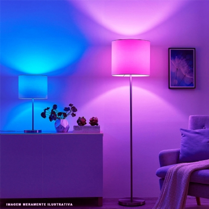 Lâmpada Led Inteligente Smart Wifi 12W Bivolt E27 RGB Com Assistente - Smarteck