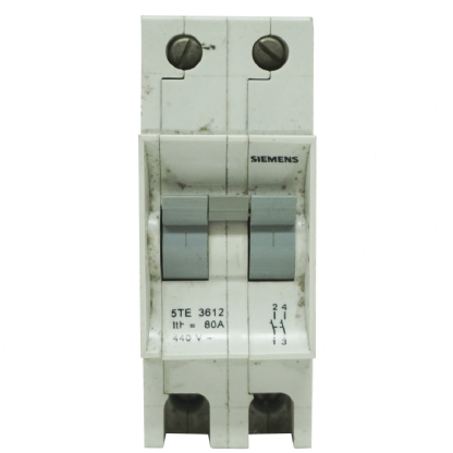 Disjuntor Seccionador Sob Carga Alavanca Bipolar 80A 400V 5TE3612 - Siemens