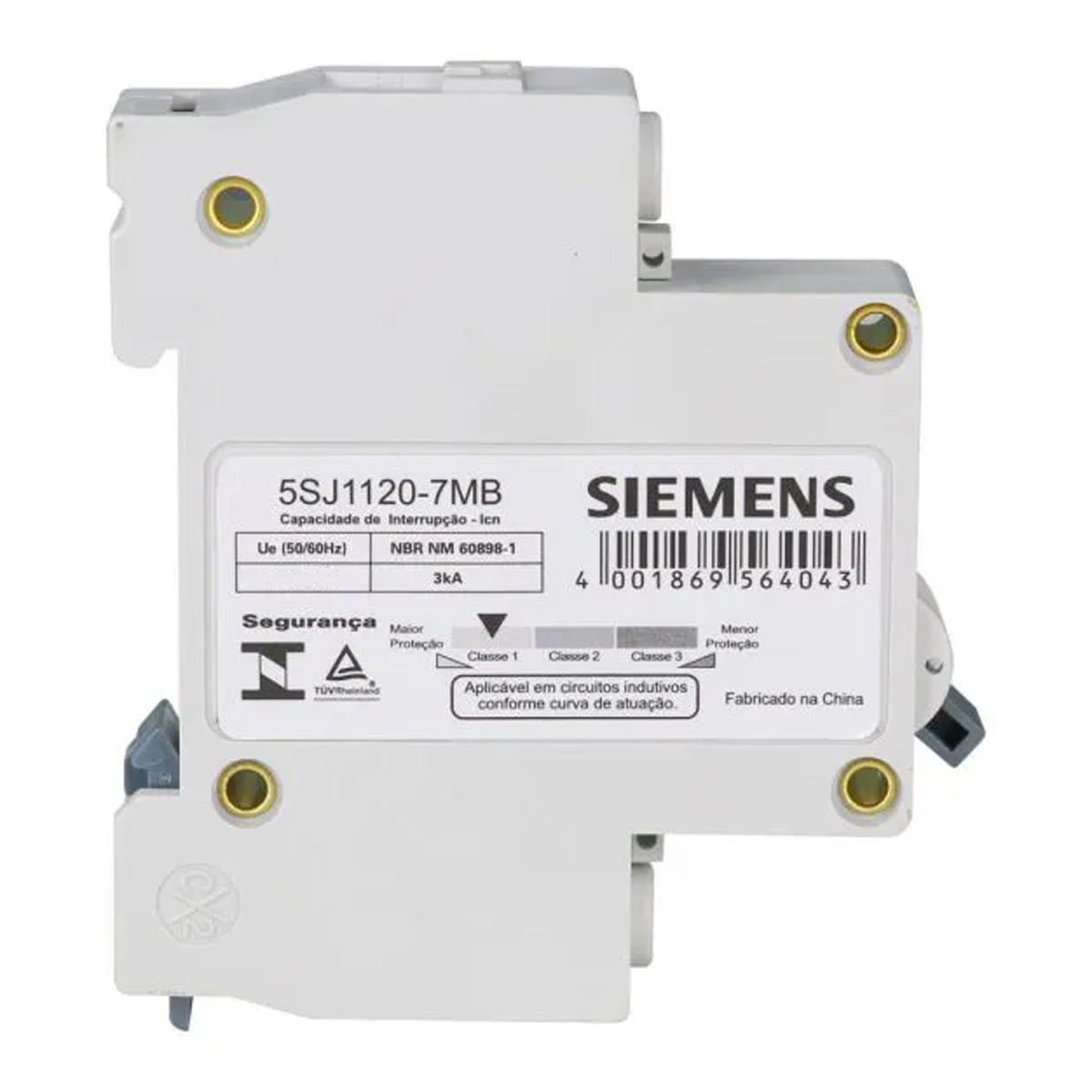 Disjuntor Mini Din Unipolar 20A Curva C 3Ka 220/380V 5SJ11207MB Siemens