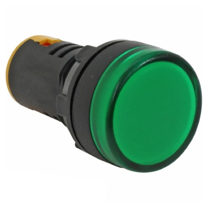 Sinaleiro Redondo Led Plástico Verde 220V Ip65 22mm - Metaltex