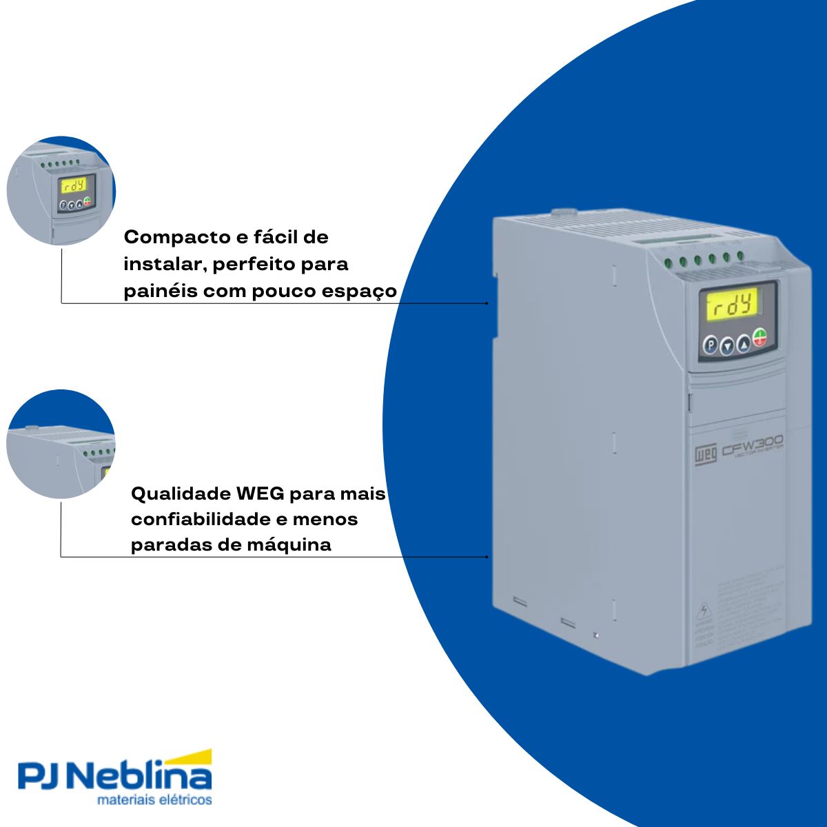 Inversor Frequência Trifásico 380-480V 50/60Hz 15A 7,5Kw - Weg