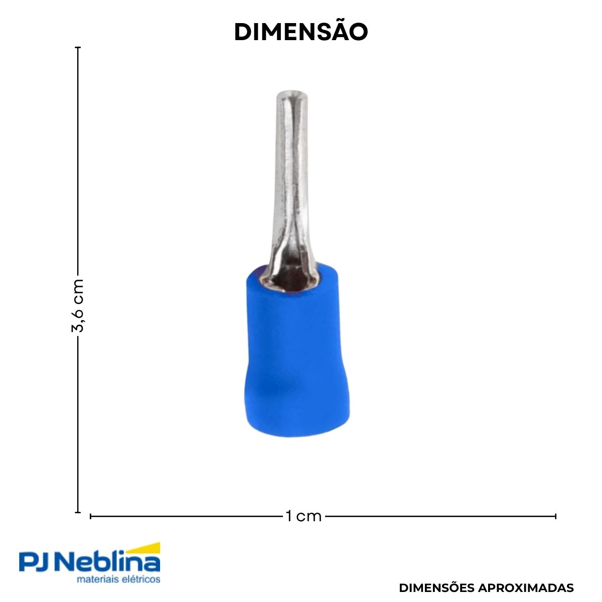Terminal Pino 16Mm (6Awg) Pré-Isolado Azul - Axt